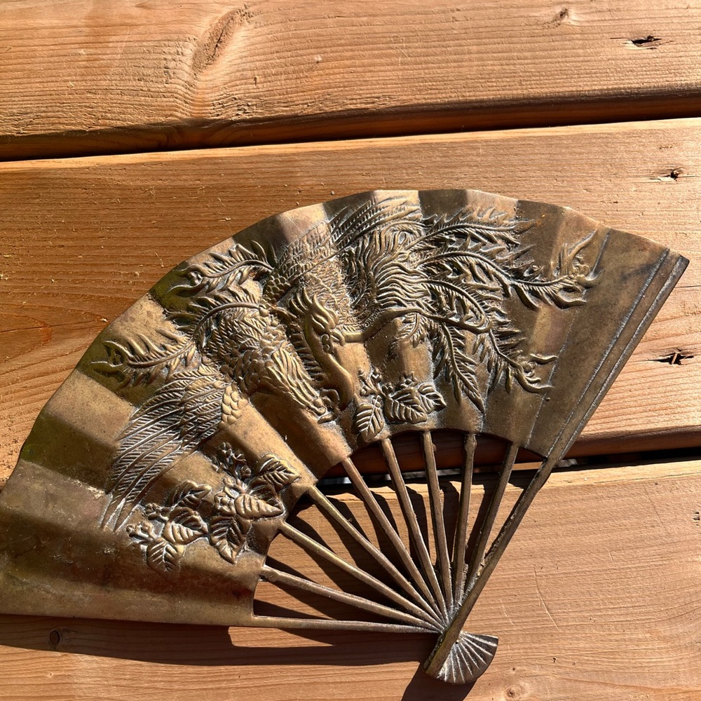 Embossed Brass Decorative Hand Fan
